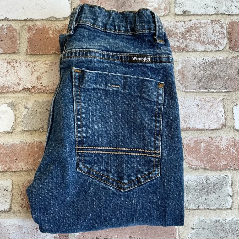 Wrangler Jeans Boys Size 12 Regular | Adjustable Waistband | Medium Wash - Picture 4 of 10